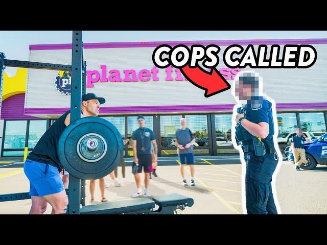WIN $1 for Every Pound You BENCHPRESS vs Planet Fitness (COPS CALLED)