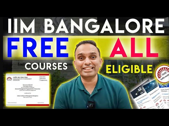 5 BEST IIM Bangalore FREE Courses with Certificate | Free Courses with Certificates 2024