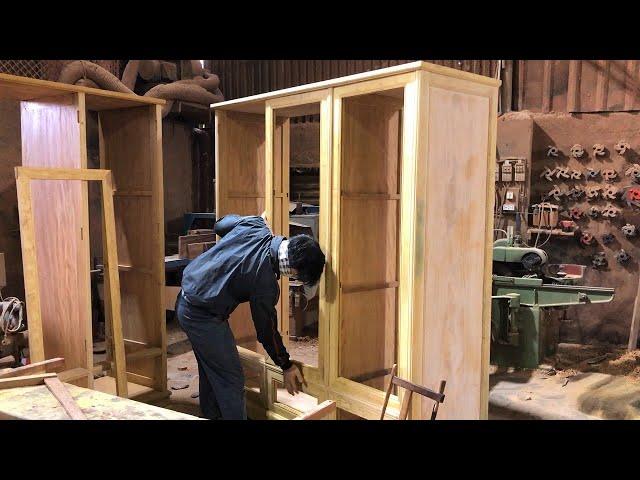 Amazing How To Build A Modern 2-chamber, 3 drawers Wardrobe // Project Woodworking Design Furniture