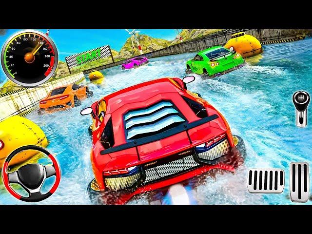 Water Surfer Floating Car Race Simulator - Water Slide Extreme Car Racing Stunt: Android Gameplay