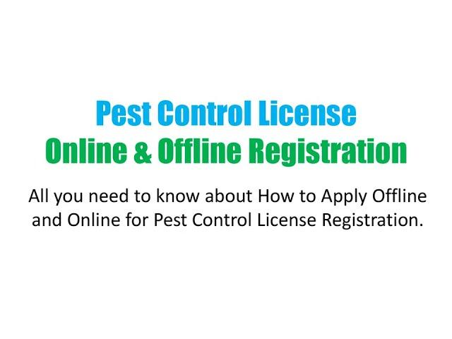 Pest Control License Online Offline Registration Process