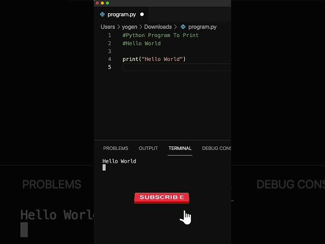 How To Print Hello World in Python #shorts #coding #programming