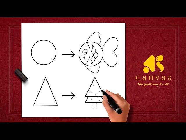 Drawing with shapes | Part 1 | How to draw with shapes. Education shapes drawing. Education video.