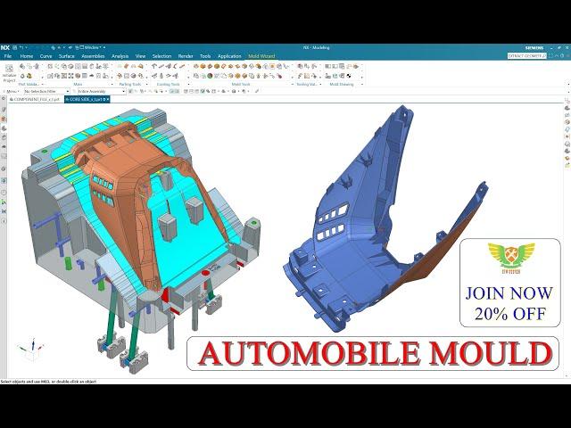 CORE CAVITY DESIGN IN PLASTIC AUTOMOBILE MOULD DESIGN | PLASTIC MOULD DESIGN TUTORIAL #cimdesign