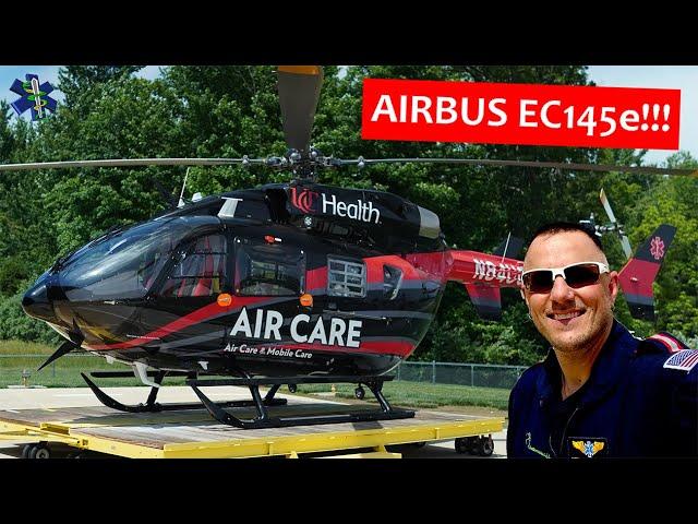 University of Cincinnati Air Care Medical Helicopter! Airbus EC145e Review and Flight! (58)