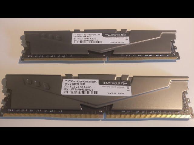 Team 2x16GB DDR4 3600 18-22-22 short review - 16Gbit MJR (TLZGD432G3600HC18JDC01)