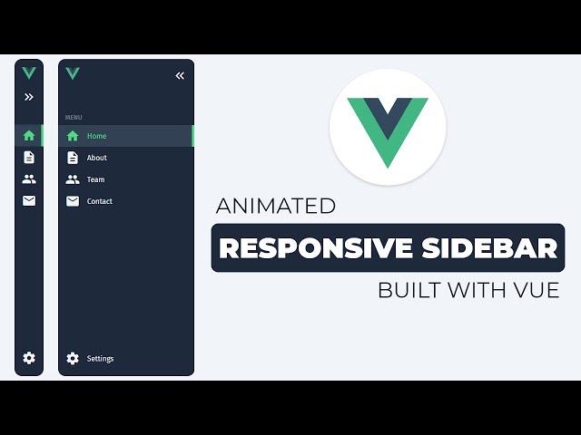 Build an Animated Responsive Sidebar Menu with Vue JS, Vue Router, SCSS and Vite in 2022