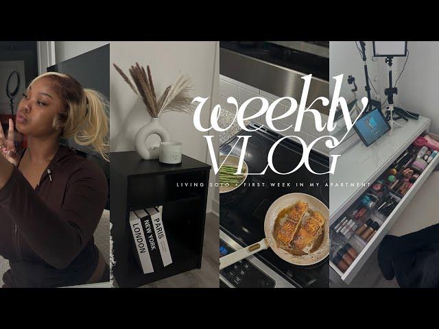 moving vlog ep 02: first week living alone, grocery shopping, organizing, target runs & more