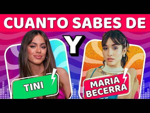 ¿Cuánto Sabes de TINI y MARÍA BECERRA? | Canciones de Tini y María Becerra | Jugar Quiz Trivia