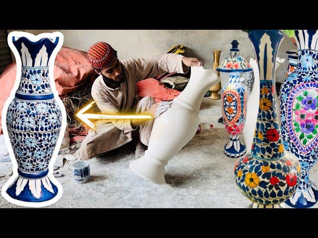 Traditional Blue Pottery Painting | Asian Anceint Craft | Incredible Handmade Paint | Work Planet