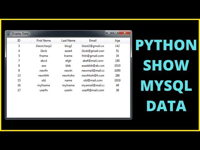 Python And MySQL - How to Display Data From MySQL in Tkinter Treeview Using Python |with source code