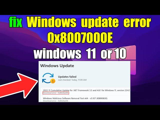 How to fix Windows update error 0x8007000E windows 11 or 10