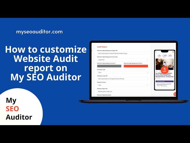 How to customize website audit report on My SEO Auditor