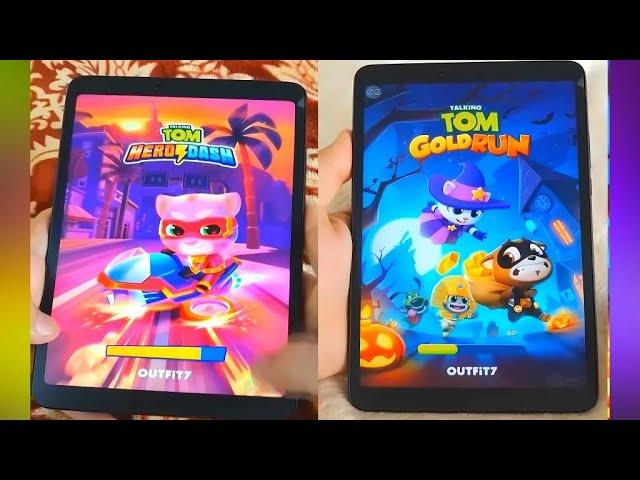 Talking Tom Hero Dash VS Talking Tom Gold Run - Tablet - Discover all the heroes - Gameplay