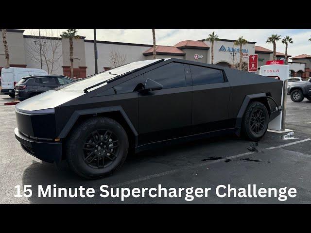 15 Minute Cybertruck Supercharger Challenge | Craig Road V3 250kW