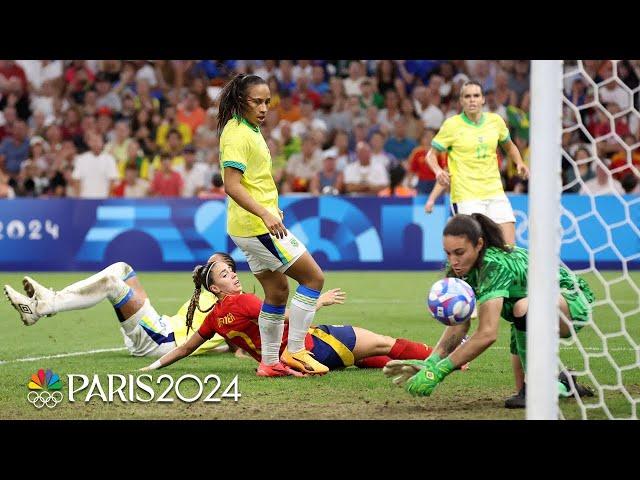 Brazil stuns Spain in 4-2 win, advances to gold medal match | Paris Olympics | NBC Sports