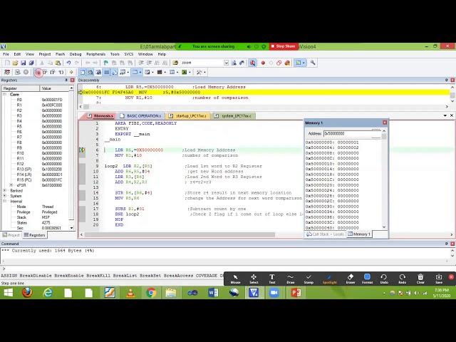 ARM LAB - Fibonacci series of N numbers 19CSL47 (CSE Department)