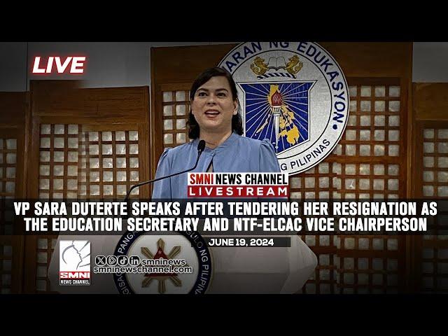 LIVE: Vice President Sara Duterte, nagsalita matapos magbitiw sa DepEd at NTF-ELCAC