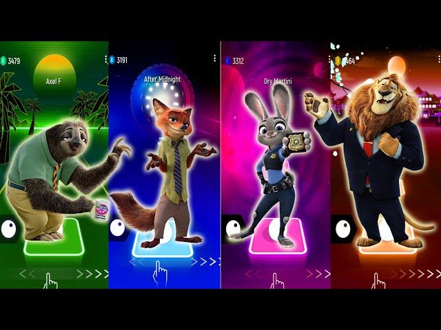 Tiles Hop EDM Rush - Sloth Blitz vs Nick Wild vs Bonnie Hopps vs Buffalo