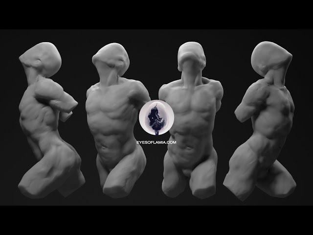 Eyes of Lamia - Human Anatomy / Pose Practice Speed Sculpt No4 (Zbrush)