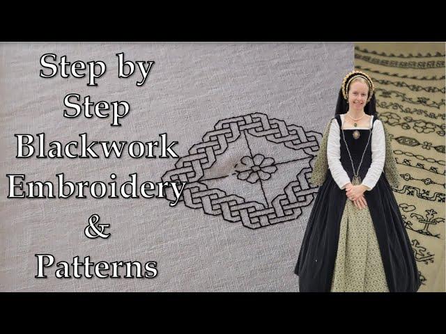 16th Century Blackwork Embroidery for Beginners | CosTutorial | Step by Step Instructions
