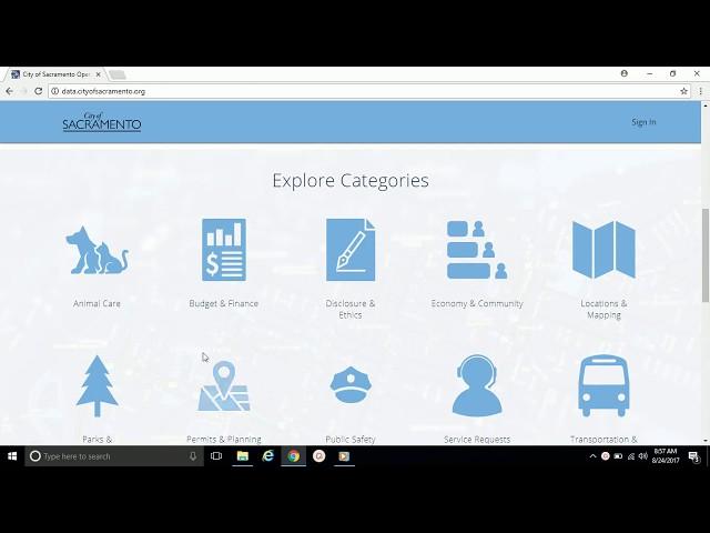 Using the City of Sacramento Open Data Portal