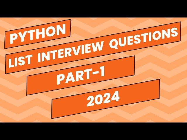 Python List Interview Questions || Python Interview Questions 2024 || Jyoti Python Lab