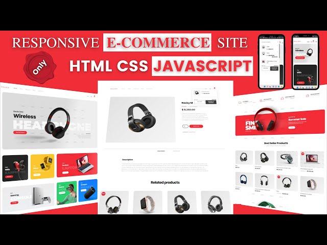 Ecommerce Website Using HTML CSS & JavaScript How To Build 100% Responsive Ecommerce Site #Ecommerce