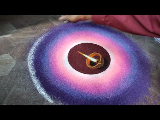 Diwali  3D Diya Flower Rangoli Design