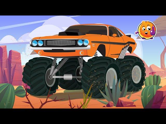 Monster truck and cars for kids Compilation Count Learn colors