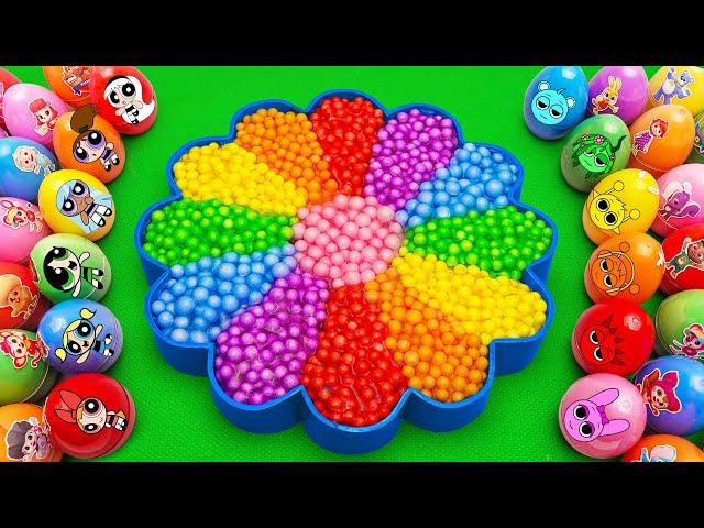 Satisfying ASMR | How to make Flower Bathtub by Mixing Floam SLIME in Rainbow Eggs CLAY Coloring