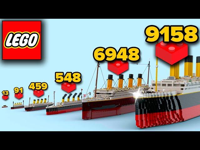 LEGO Titanic From 13 to 9000 Parts | Comparison