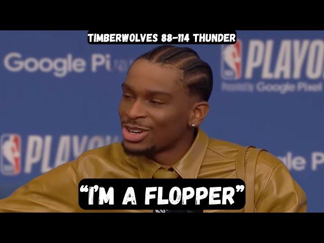 Shai Gilgeous Alexander ADMITS He is a Flopper - Post Game Interview - TWolves vs Thunder - Game 1