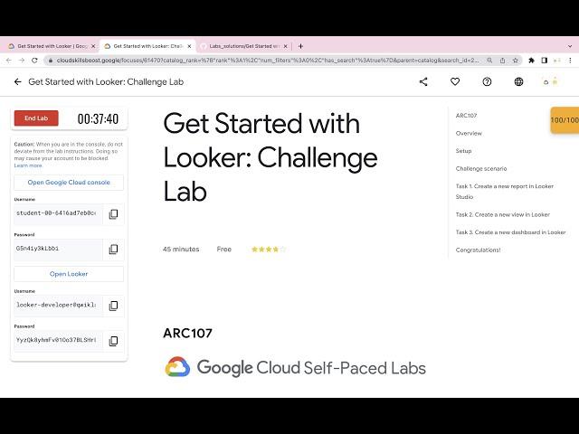 Get Started with Looker: Challenge Lab || #qwiklabs || #ARC107 ||  [With Explanation️]