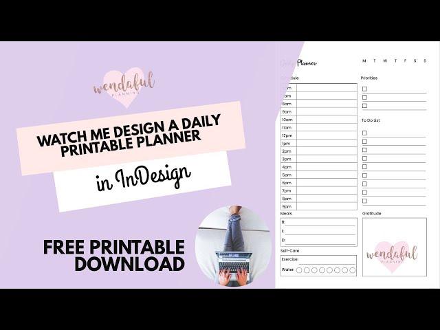 Watch Me Design A Daily Printable Planner Insert in InDesign