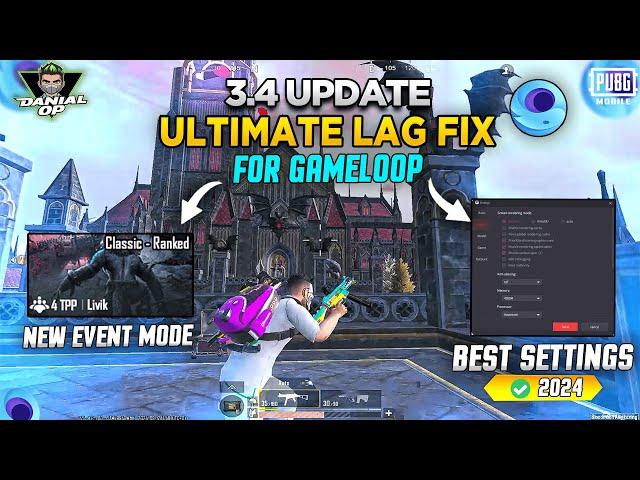 3.4 Update | Gameloop Lag Fix 2024 | Best Settings for Gameloop | Pubg Mobile Emulator Low End Pc