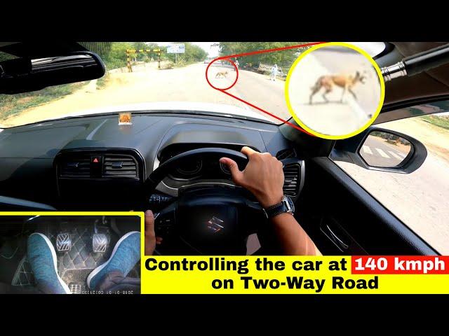 Part-2 | Brezza at 140 kmph Controlling the Car at high Speed on 2-Way Road | Overtaking |