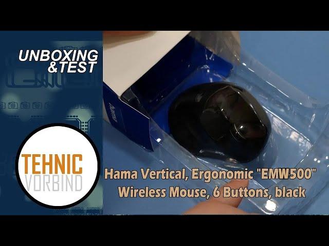 Unboxing Hama Vertical, Ergonomic "EMW-500" Wireless Mouse, 6 Buttons, black