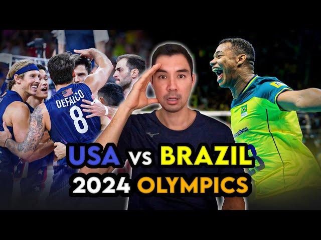 Reacting to USA vs. Brazil Men's Volleyball 2024 Paris Olympics