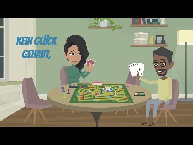 Deutsch lernen  | Ich habe kein Glück gehabt. Ich spiele nicht mehr! | Grammatik Verneinung