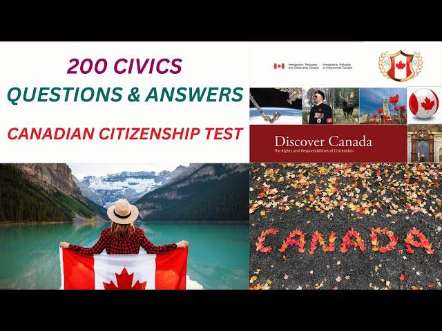 200 Civics [ MCQ ] Question & Answer for Canadian Citizenship Test Exam  2024.