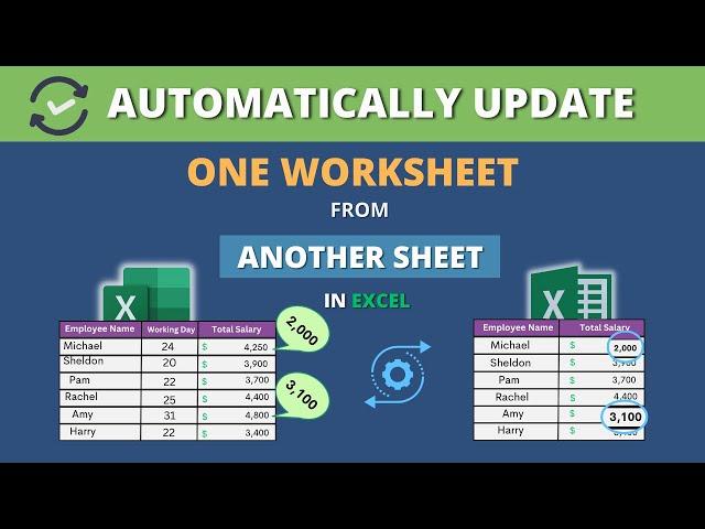 Automatically Update One Excel Worksheet from Another Sheet