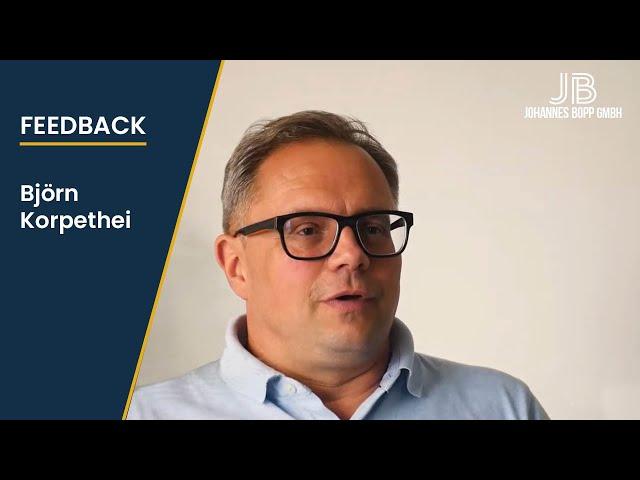 Kunden FEEDBACK von Björn Korpethei | Johannes Bopp GmbH & GTB Gebäudetechnik Berlin GmbH