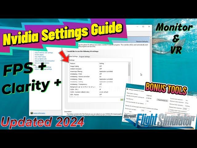 MSFS 2020 *Best Performance Settings Explained Nvidia Panel* Monitor & VR: Reduce Stutters ISLC tool