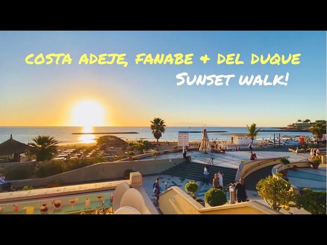 Tenerife Costa Adeje, Fanabe & Del Duque SUNSET WALK ️ 4K