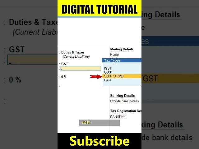 How to Create GST Ledger | Creating GST Ledger in Tally Prime @digitaltutorial425 #tallyprime #tally