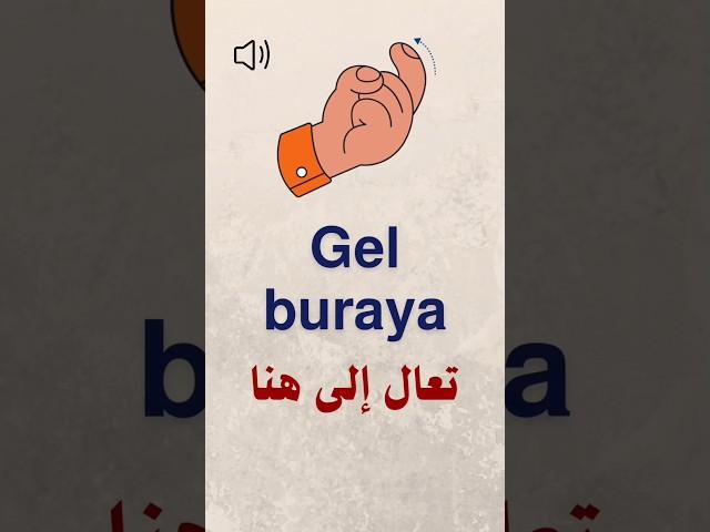 #اللغة_التركية للمبتدئين  | تعال إلى هنا 🫴