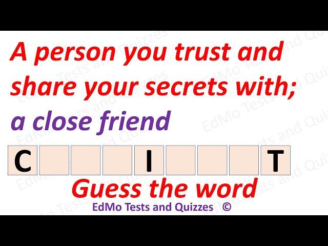 Challenge yourself! Can you guess the word? English Vocabulary Test. What’s your score?