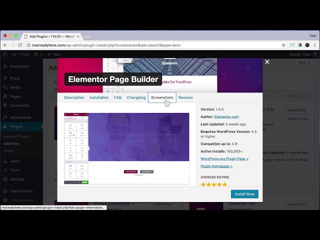 Install Elementor Page Builder in WordPress #16