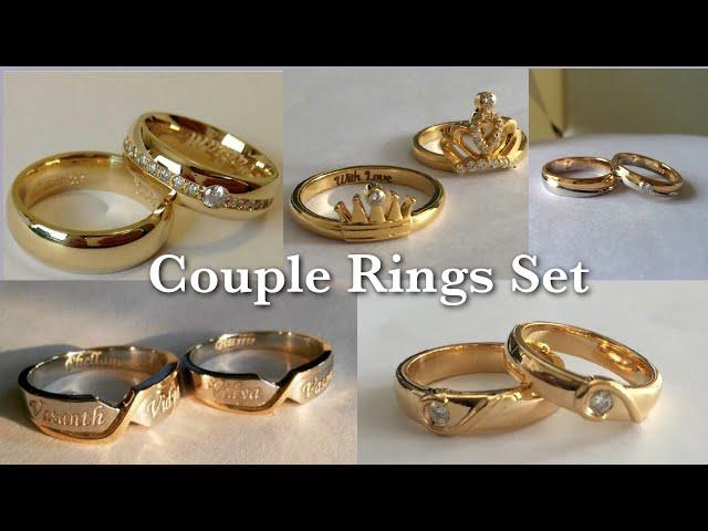 Couple Gold Rings | Latest Couple Gold rings Designs | Couple Gold rings set designs